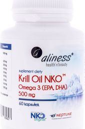  Aliness Aliness Krill Oil NKO Omega 3 z Astaksantyną 500 mg - 60 kapsułek