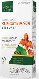 Medica Herbs Medica Herbs Kurkumina 98% + piperyna - 60 kapsułek