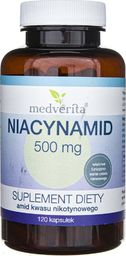  MEDVERITA Medverita Niacynamid (amid kwasu nikotynowego) 500 mg - 120 kapsułek