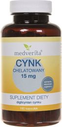  MEDVERITA Medverita Cynk Chelatowany 15 mg - 180 kapsułek