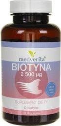  MEDVERITA Medverita Biotyna witamina B7 (H) 2500 g - 180 kapsułek