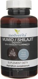  MEDVERITA Medverita Mumio / Shilajit ekstrakt 20% kwasów fulwowych - 120 kapsułek
