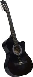 vidaXL Gitara akustyczna z wycięciem, 6 strun, czarna, 38