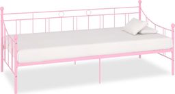  vidaXL Rama leżanki, różowa, metalowa, 90 x 200 cm