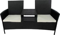 Elior Ławka ogrodowa ze stolikiem Talorn - czarna