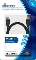 Kabel MediaRange HDMI - HDMI 1.8m czarny (MRCS156)