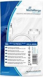 Kabel USB MediaRange USB-A - Lightning 1 m Biały (MRCS181)