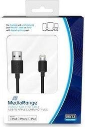 Kabel USB MediaRange USB-A - Lightning 1 m Czarny (MRCS137)