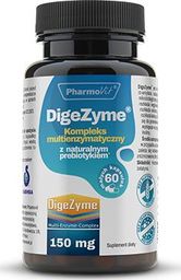  Pharmovit Digezyme Kompleks Multienzymatyczny 150 Mg 60 Kaps. Pharmovit Prebiotyk -Amylaza Proteaza Celulaza Laktaza Lipaza