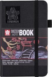  Sakura SAKURA SKETCH BOOK NOTE 9x14 cm 140g czarne kartki uniw