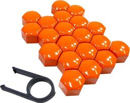  Nakładki na śruby pomarańczowe fi 19mm, 20szt + kluczyk uniwersalny