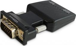 Adapter AV Savio D-Sub (VGA) - HDMI + USB-A + Jack 3.5mm czarny (CL-145)
