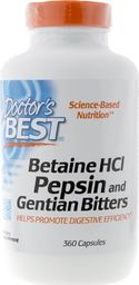  DOCTORS BEST Doctor's Best Betaine Hcl Pepsin Gentian Bitters - 360 kapsułek
