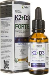  Wish Pharmaceutical Wish Witamina K2 MK-7 + D3 FORTE w kroplach - 30 ml