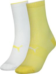  Puma Skarpety damskie Sock Structure 2 pary białe, żółte 907622 04 : Rozmiar - 39-42