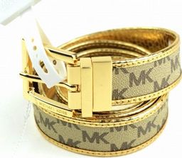  Michael Kors MICHAEL KORS Pasek Damski biało-złoty (M)