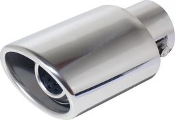 Automax Chromowana końcówka tłumika 87mm, montaż 30-49mm uniwersalny