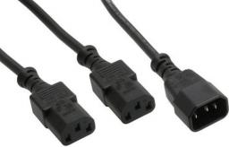 Kabel zasilający InLine Rozdzielacz "Y" C14- 2xC13, 1.8m, czarny