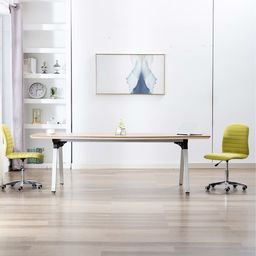  vidaXL Krzesła stołowe, 2 szt., zielone, tapicerowane tkaniną