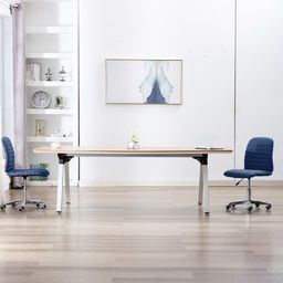  vidaXL Krzesła stołowe, 2 szt., niebieskie, tapicerowane tkaniną