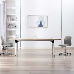  vidaXL Krzesła stołowe, 2 szt., jasnoszare, tapicerowane tkaniną