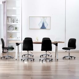  vidaXL Krzesła stołowe, 6 szt., czarne, tapicerowane tkaniną