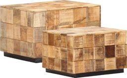  vidaXL Stoliki kawowe, 2 szt., w formie bloków, surowe drewno mango (286435) - 286435