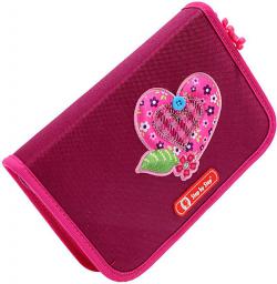 Piórnik Step by Step 3D Tweedy Hearts z wyposażeniem różowy (129291)