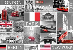  DecoNest Fototapeta - London, Paris, Berlin, New York - 200X140