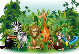 DecoNest Fototapeta - Zwierzęta dżungli - 100X70
