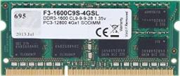 Pamięć do laptopa G.Skill SODIMM, DDR3L, 4 GB, 1600 MHz, CL9 (F3-1600C9S-4GSL)