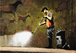  DecoNest Fototapeta - Banksy - Cave Painting - 150X105