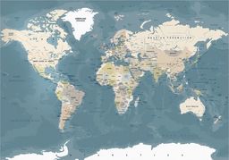  DecoNest Fototapeta - Mapa świata vintage - 350X245