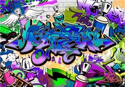  DecoNest Fototapeta - Graffiti: fioletowy motyw - 400X280