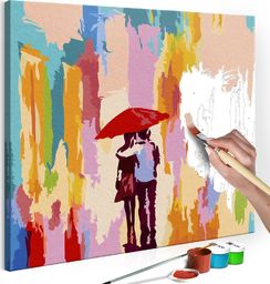  Obraz do samodzielnego malowania Para pod parasolem (różowe tło)