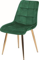  Selsey Krzesło tapicerowane Briare zielone na złotych nóżkach