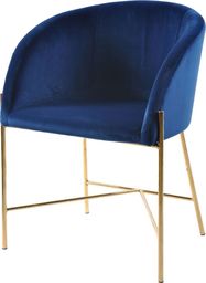  Selsey Krzesło tapicerowane Ribioc granatowy welur na złotych nogach