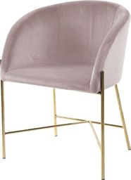  Selsey Krzesło tapicerowane Ribioc różowy welur na złotych nogach