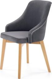  Selsey Krzesło tapicerowane Berlas ciemnoszary velvet - dąb miodowy