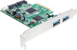 Kontroler Delock PCIe 2.0 x4 - 2x USB 3.0 + 2x SATA III (89359)