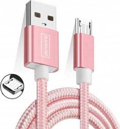 Kabel USB Zenwire USB-A - microUSB 1.5 m Różowy (102284246)