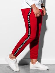Ombre Spodnie męskie dresowe P899 - czerwone XL