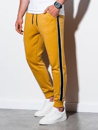 Ombre Spodnie męskie dresowe P898 - żółte L