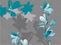  DecoNest Fototapeta - Niebieskie magnolie - 350X270
