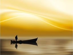 DecoNest Fototapeta - Fishing at sunset - 200X154
