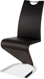  Selsey Krzesło tapicerowane Sferro czarna ekoskóra na chromowanej podstawie