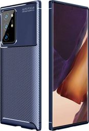 Etui SAMSUNG GALAXY NOTE 20 Pancerne Shockproof Carbon Fiber niebieskie