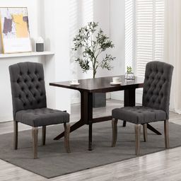  vidaXL Krzesła stołowe 2 szt., szare, stylizowane na lniane, tkanina