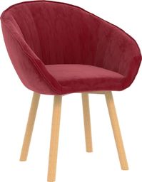  vidaXL Krzesło stołowe, winna czerwień, obite aksamitem