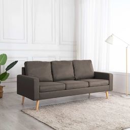  vidaXL 3-osobowa sofa, kolor taupe, tapicerowana tkaniną
